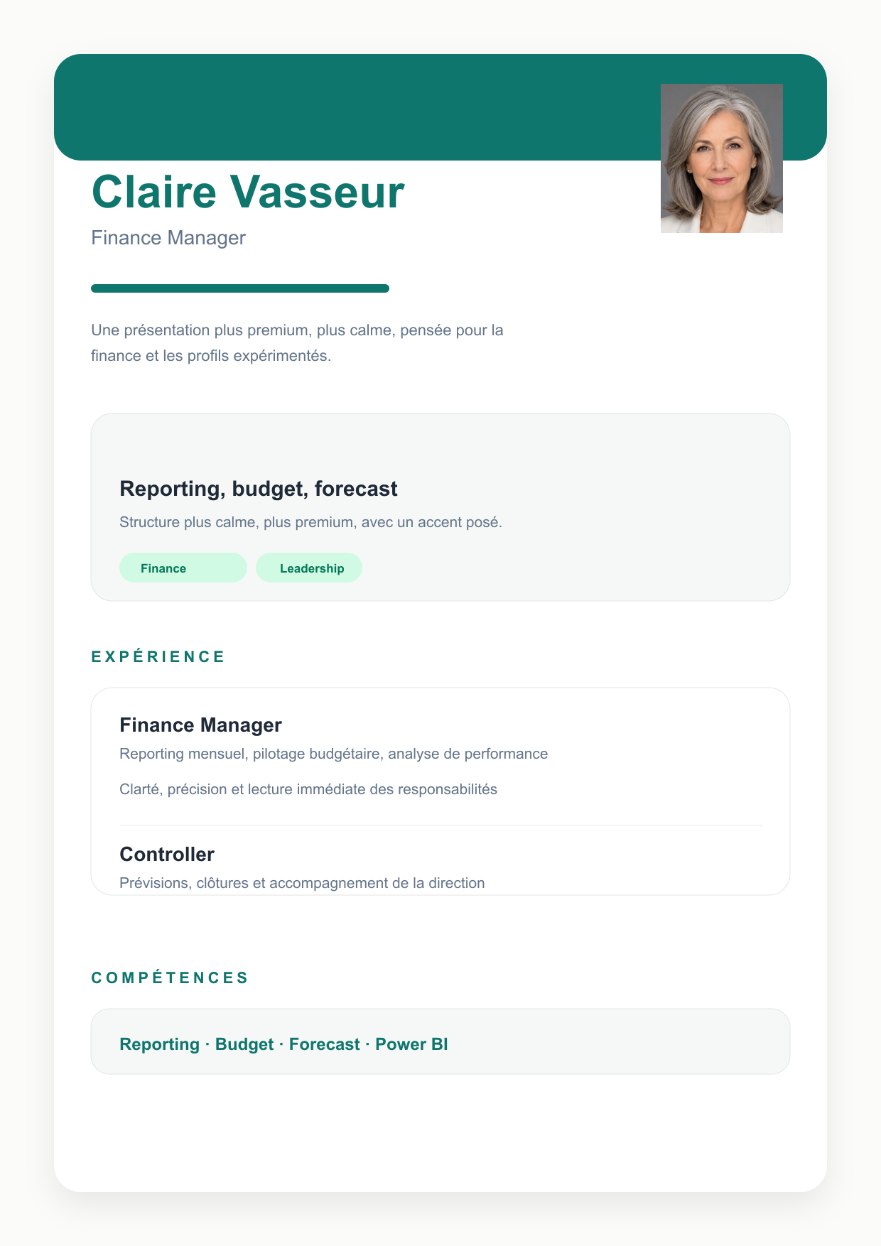 Aperçu du modèle de CV elegant